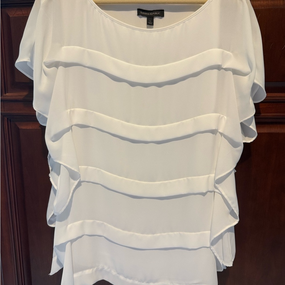 Banana Republic White Layered Blouse